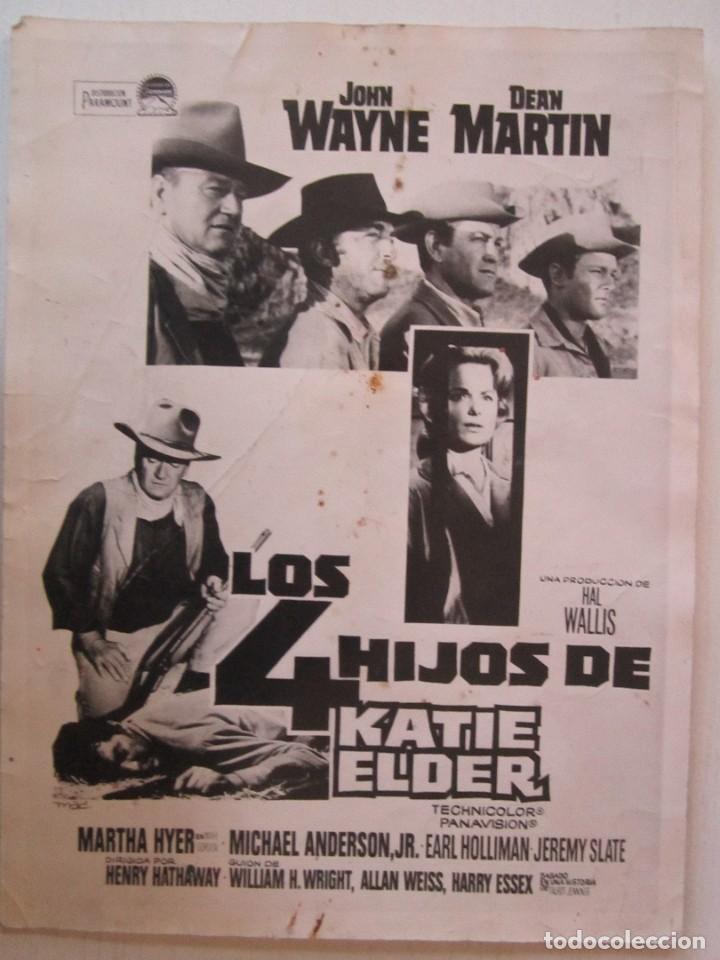Cine: FOTO CARTEL DE 18X24 LOOS 4 HIJOS DE KATY ELDER USA 1965 DE HENRY HATHAWAY CON JOHN WAYNE Y DEAN MA