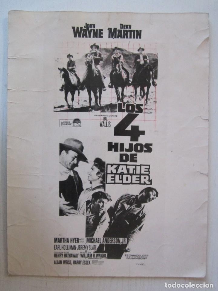 Cine: FOTO CARTEL DE 18X24 LOOS 4 HIJOS DE KATY ELDER USA 1965 DE HENRY HATHAWAY CON JOHN WAYNE Y DEAN MA