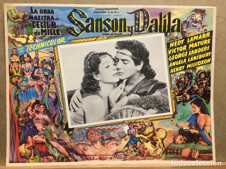 Cinema: ABK82 SANSON Y DALILA HEDY LAMARR VICTOR MATURE DE MILLE LOBBY CARD ORIGNAL MEJICANO