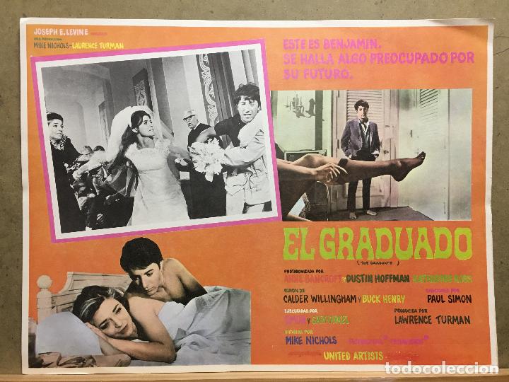 Cin&eacute;ma: ABK92 EL GRADUADO DUSTIN HOFFMAN ANNE BANCROFT LOBBY CARD ORIGINAL MEJICANO