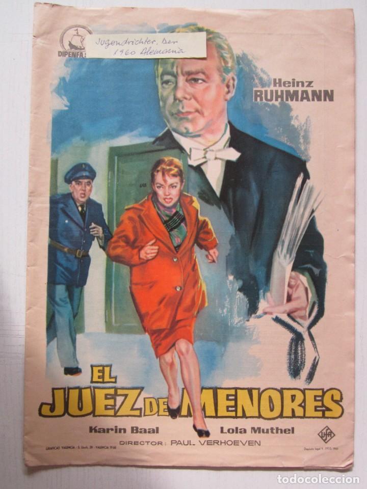 Cine: GUIA CARTEL DE 20 X30 El JUEZ DE MENORES GER.1960 CON HEINZ RUHMANN Y KARIN BAAL