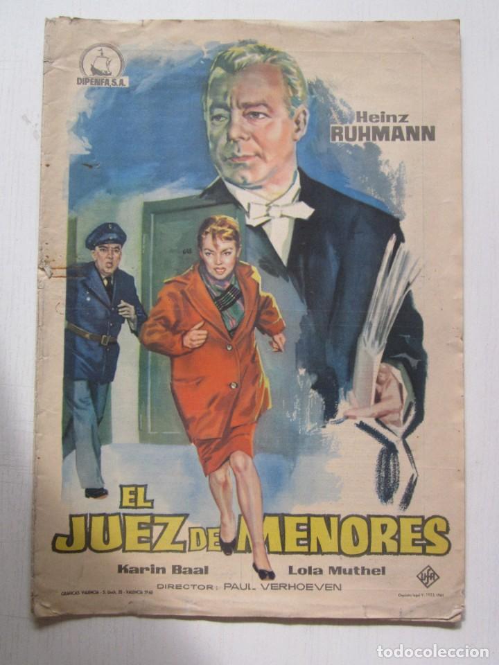 Cine: GUIA CARTEL DE 20 X30 El JUEZ DE MENORES GER.1960 CON HEINZ RUHMANN Y KARIN BAAL