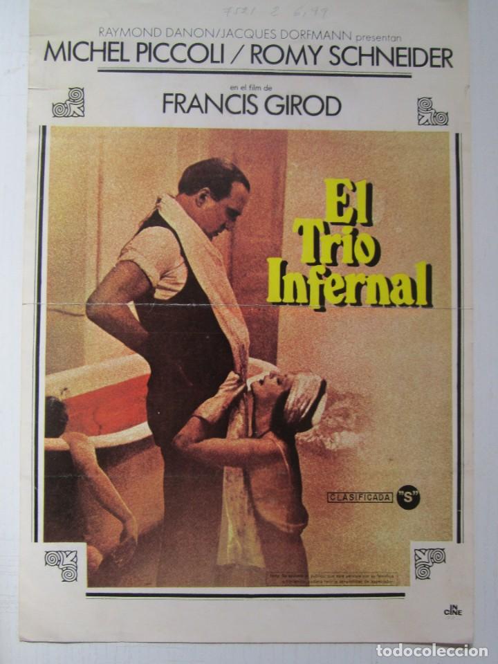 Cine: GUIA CARTEL DE 20X30 EL TRIO INFERNAL DE FRQANCIS GIROD CON MICHEL PICCOLI Y ROMY SCHNEIDER