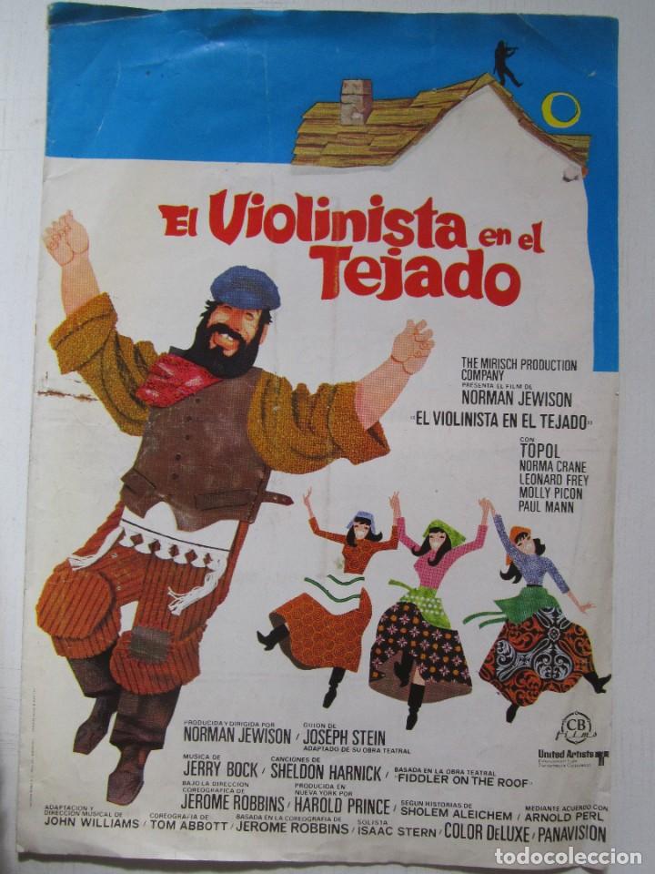 Cine: GUIA CARTEL DE 20X30 EL VIOLINISTA EN EL TEJADO USA 1971 DE NORMAN JEWISON CON TOPOL Y NORMA CRANE
