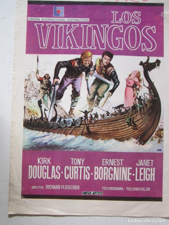 Cine: GUIA CARTEL DE 20X30 LOS VIKINGOS DE R.FLEISCHER CON K.DOUGLAS T.CURTIS J.LEIGH Y E. BORGNINE