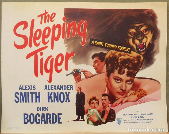 Cinema: LCJ 207D THE SLEEPING TIGER ALEXIS SMITH DIRK BOGARDE FOTOCROMO LOBBY CARD ORIG AMERICANO