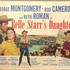 Cine: LCJ 208D BELLE STARR'S DAUGHTER RUTH ROMAN MONTGOMERY FOTOCROMO LOBBY CARD ORIG AMERICANO