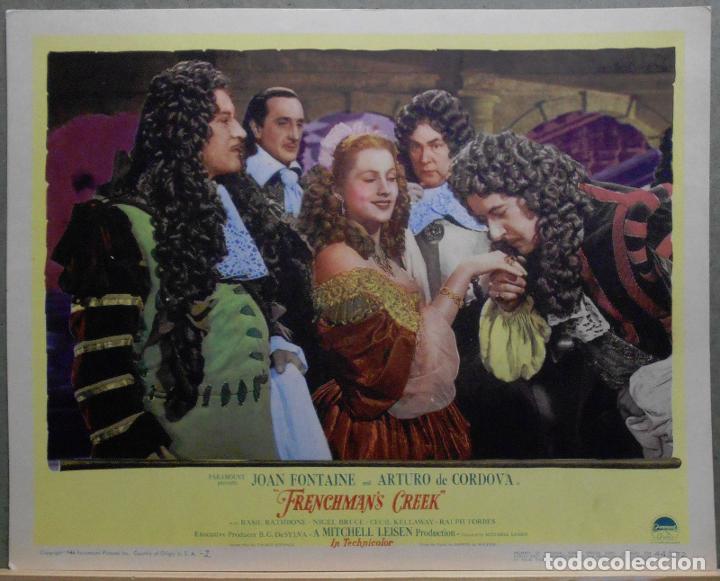 Cinema: LCJ 346D EL PIRATA Y LA DAMA JOAN FONTAINE ARTURO DE CORDOVA FOTOCROMO LOBBY CARD ORIGINAL AMERICANO