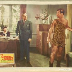 Cine: LCJ 365D THE COWBOY AND THE BLONDE GEORGE MONTGOMERY FOTOCROMO LOBBY CARD ORIGINAL AMERICANO