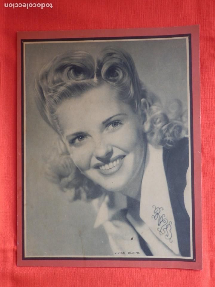 Kino: Vivian Blaine impecable fotograf&iacute;a original a&ntilde;os 30 enmarcada en rojo tama&ntilde;o 20x26 cm