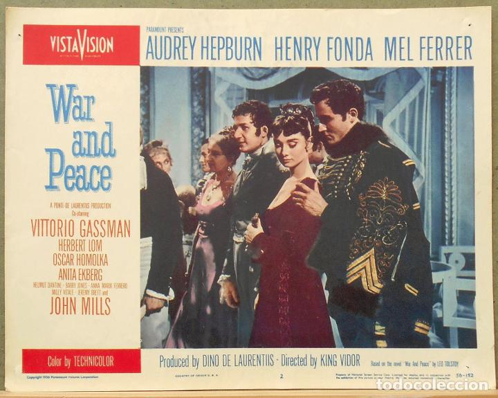 Cine: LCJ 509D GUERRA Y PAZ AUDREY HEPBURN HENRY FONDA FOTOCROMO LOBBY CARD ORIGINAL AMERICANO
