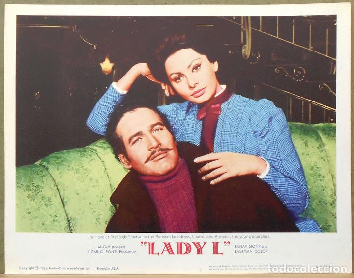 Cine: LCJ 631D LADY L PAUL NEWMAN SOFIA LOREN FOTOCROMO LOBBY CARD ORIGINAL AMERICANO