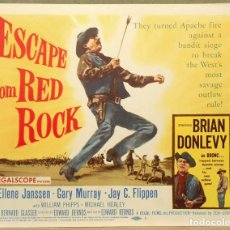 Cine: LCJ 682D ESCAPE FROM RED ROCK BRIAN DONLEVY WESTERN FOTOCROMO LOBBY TITLE CARD ORIGINAL AMERICANO