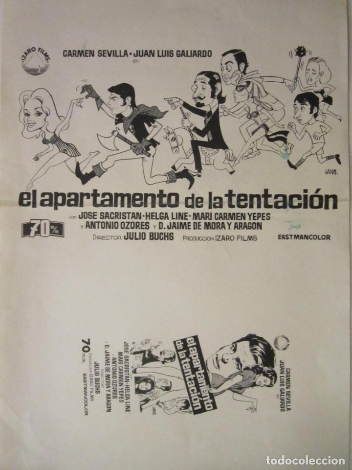 Cine: CARTE DE CINE DE 20X30 CM EL APARTAMENTO DE LA TENTACION CON CARMEN SEVILLA Y JOSE SACRISTAN