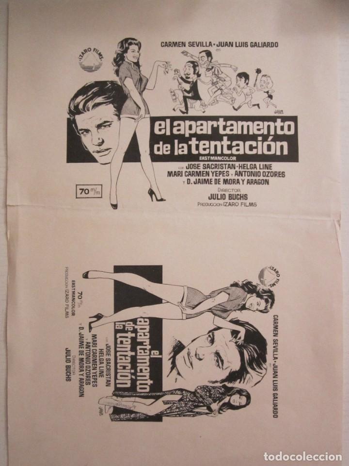 Cine: CARTE DE CINE DE 20X30 CM EL APARTAMENTO DE LA TENTACION CON CARMEN SEVILLA Y JOSE SACRISTAN