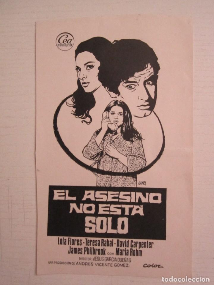 Cine: CARTE DE CINE DE 11X19 CM. EL ASESINO NO ESTA SOLO CON LOLA FLORES Y TERESA RABAL