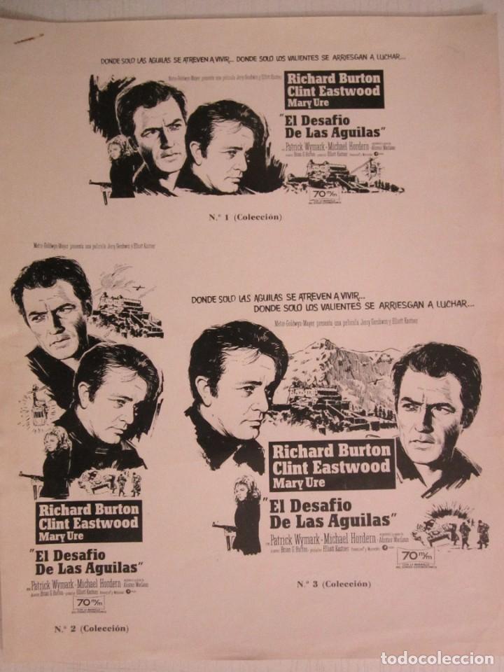 Cine: CARTE DE CINE DE 20X30 CM. EL DESFILADERO DE LAS AGUILAS CON R.BURTON Y CLINT EASTWOOD