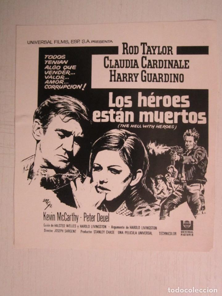 Cinema: CARTEL DE CINE DE 14X16 CM. LOS HEROES ESTAN MUERTOS USA 1968 CON ROD TAYLOR Y CLAUDIA CARDINALE