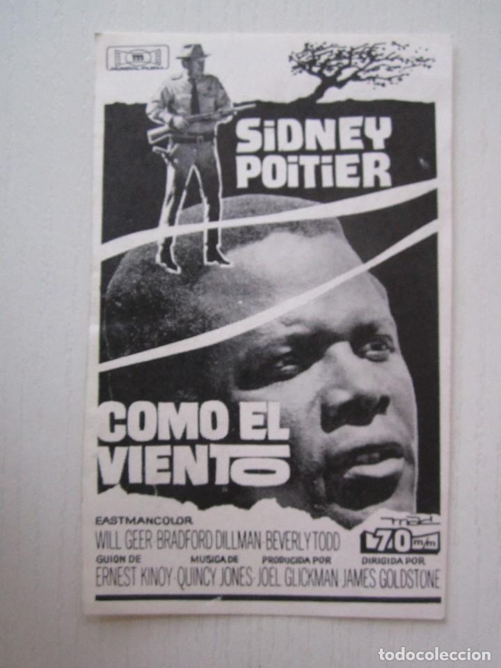 Cinema: CARTEL DE CINE 8X13 CM. COMO EL VIENTO CON SIDNEY POITIER