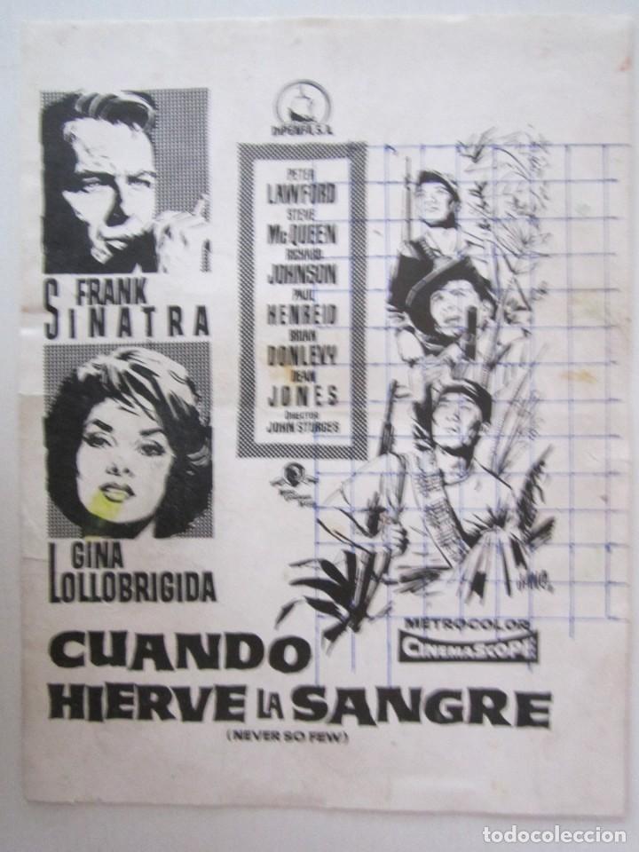 Cinema: CARTEL DE CINE DE 16X22CM CUANDO HIERVE LA SANGRE DE JOHN STURGES GRAN REPARTO