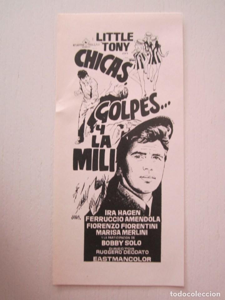 Cinema: CARTEL DE CINE DE 7X16 CM CHICAS,GOLPES Y LA MILICON IRA HAGEN Y BOBBY SOLO