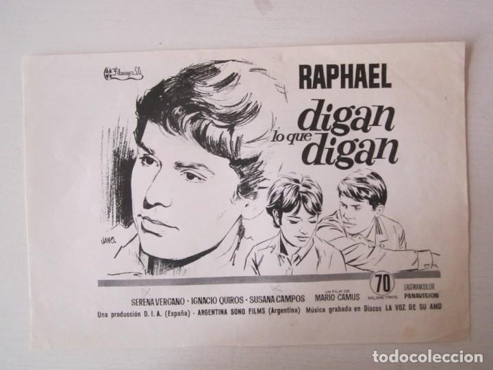 Cinema: CARTEL DE CINE DE 16X24 DIGAN LO QUE DIGAN ESP.1968 DE MARIO CAMUS CON RAPHAELY SUSANA CAMPOS