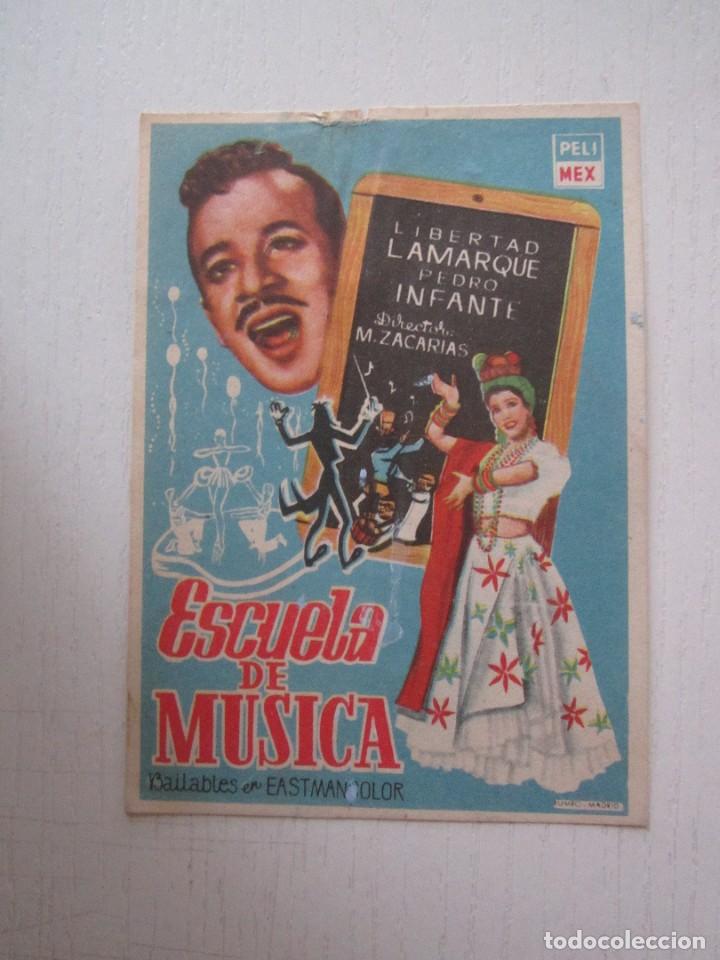 Cinema: CARTEL DE CINE DE 9X13 ESCUELA DE MUSICA ESP.1955 CON LIBERTAD LAMARQUE Y PEDRO INFANTE