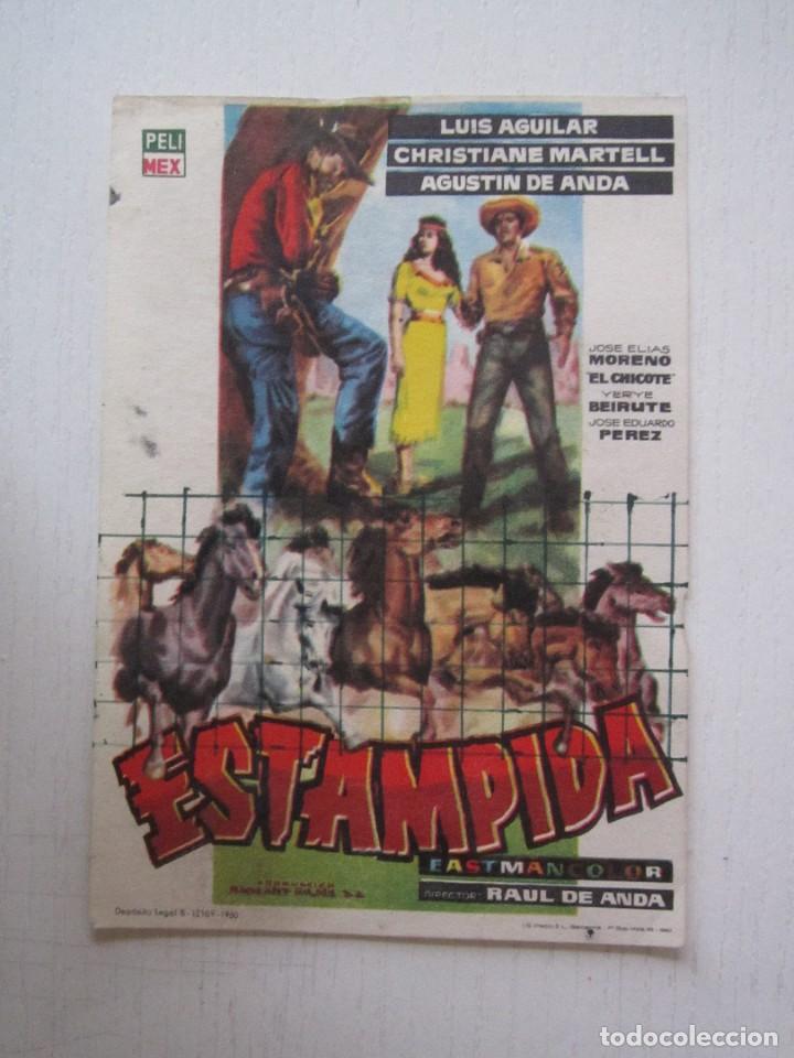 Cinema: CARTEL DE CINE DE 9X13 ESTAMPIDA CON LUIS AGUILAR Y CHRITIANE MARTELL