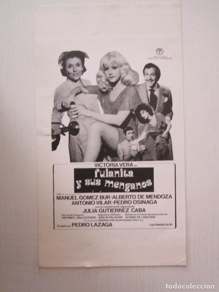 Cinema: CARTEL DE CINE DE 12X22 FULANITA Y SUS MENGANOS DE LAZAGA CON GOMEZ BUR Y J.G. CABA