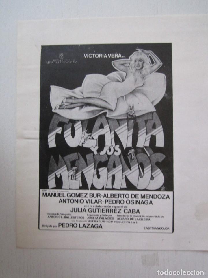 Cinema: CARTEL DE CINE DE 14X17 FULANITA Y SUS MENGANOS DE LAZAGA CON GOMEZ BUR Y J.G. CABA
