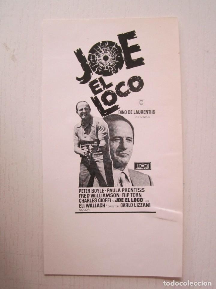 Cinema: CARTEL DE CINE DE 8X15 JOE EL LOCO DE DINO DE LAURENTIS CON PETER BOYLE Y ELI WALLACH