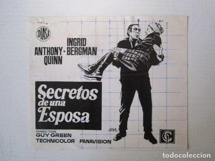 Cinema: CARTEL DE CINE DE 14X17 CM. SECRETOS DE UNA ESPOSA DE GUY GREEN CON ANTHONY QUINN Y INGRID BERGMAN