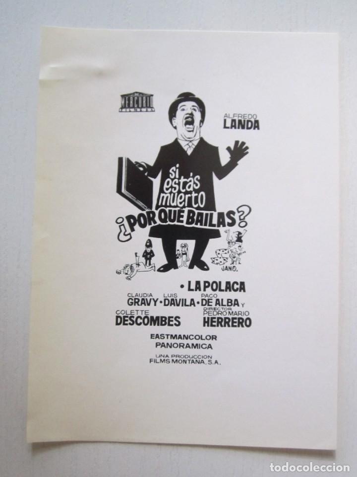 Cinema: CARTEL DE CINE DE 10X14 SI ESTAS MUERTO PORQUE BAILAS CON ALFREDO LANDA Y LA POLACA