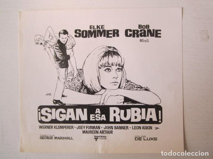 Cinema: CARTEL DE CINE DE 15X18 SIGAN A ESA RUBIA DE GEORGE MARSHALL CON ELKE SOMMER Y BOB CRANE