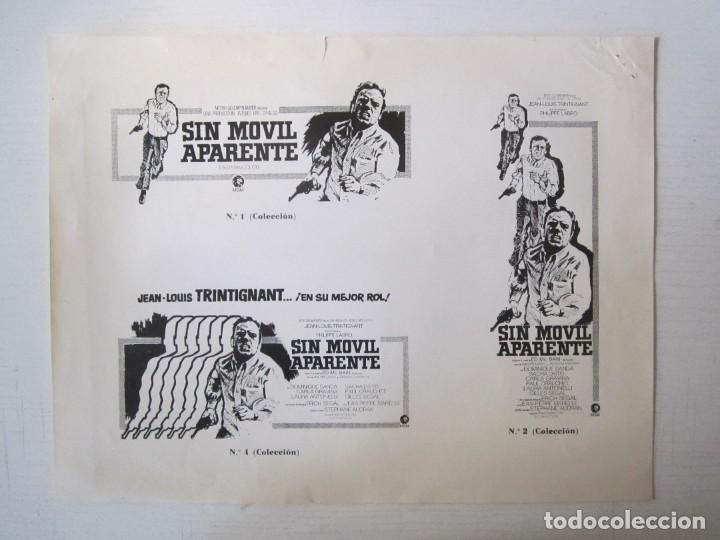 Cinema: CARTEL DE CINE DE 21X27 CM. SIN MOVIL APARENTE DE PHILIPPE LABRO CON CON JEAN-LOUIS TRINTIGNANT ETC