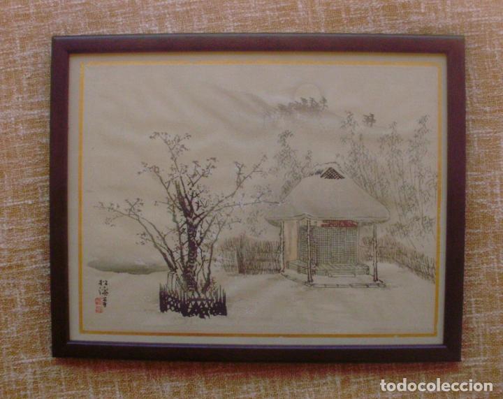 Cinema: Woodblock Print of Meiji Era?, very good/Pintura de la &eacute;poca Meiji?, enmarcado