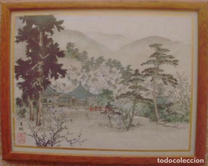 Cinema: Woodblock Print of Meiji Era?, excellent/Pintura de la &eacute;poca Meiji?, enmarcado