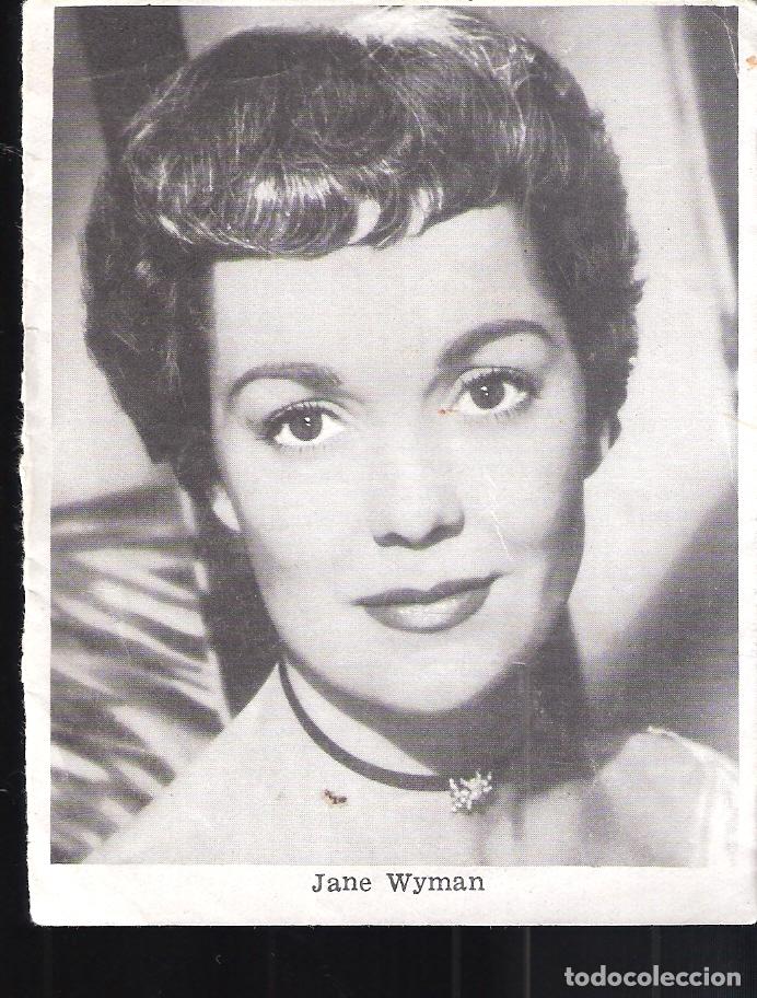 Cine: Jane Wiman en Trigo y esmeralda. Cromo 11 x 9 cm.