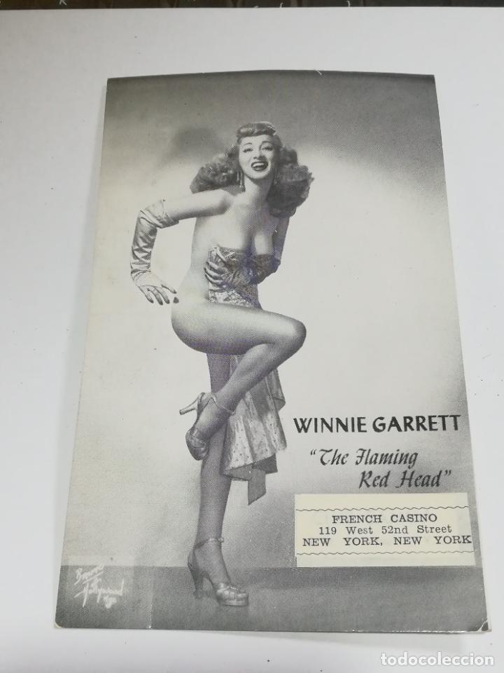 Cin&eacute;ma: TARJETA POSTAL. BAILARINA / ACTRIZ WINNIE GARRETT. THE FLAMING RED HEAD. FRENCH CASINO, NEW YORK