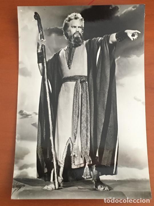 Cine: charlton heston los diez mandamientos archivo bermejo postal original antigua perfecto estado