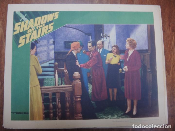 Cine: Shadows on the Stairs - Lobby Card original USA - Turhan Bey Frieda Inescort Warner Bros