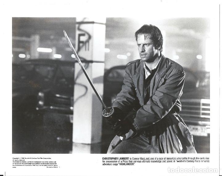 Kino: F32039 CHISTOPHER LAMBERT LOS INMORTALES FOTO B/N ORIGINAL AMERICANA