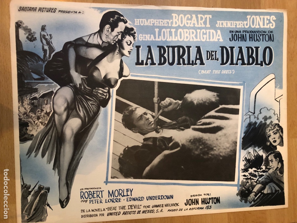 Cine: Fotocromo mexicano la burla del diablo Humphrey Bogart Gina lollobrigida
