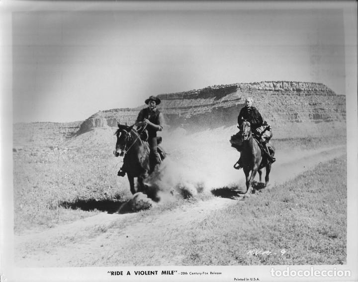 Cine: X1445 CINE / Lobby card RIDE A VIOLENT MILLE Western americano Fotocromo Steel Foto 20 Century Fox