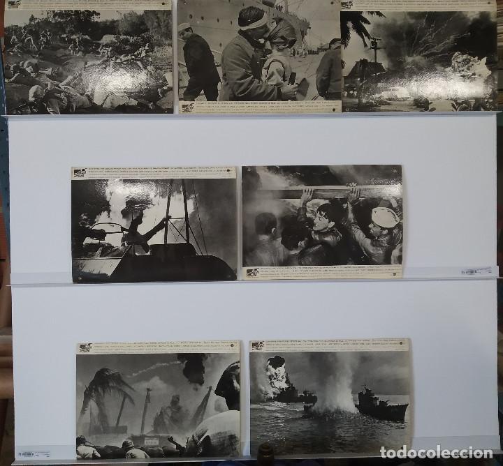 Cine: Primera victoria. John Wayne, Kirk Douglas, Patricia Neal 7 FOTOCROMOS CARTON DURO