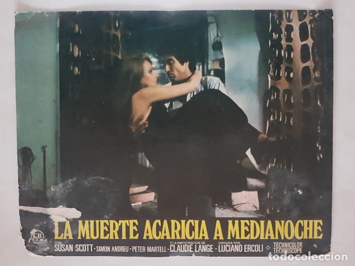 Cin&eacute;ma: LA MUERTE ACARICIA A MEDIANOCHE. SUSAN SCOTT, SIMON ANDREU. TERROR FOTOCROMO ORIGINAL CARTON.