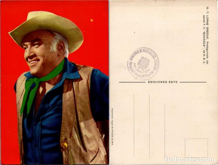 Cinema: Lorne Greene - T.V. Bonanza - N.B.C. - Ed. Este n&ordm; 15-T - Sello Ministerio de Informaci&oacute;n y