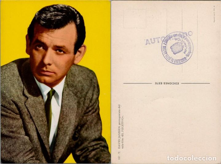 Cinema: David Janssen - El Fujitivo - Warne Bros-Ed. Este n&ordm; 88-T -15x10cm-Sello Ministerio de Informaci&oacute;n y