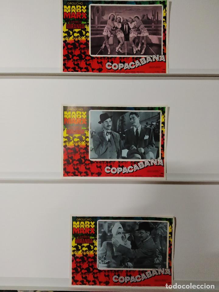 Cinema: Copacabana . Groucho Marx, Carmen Miranda, Steve Cochran. 3 FOTOCROMOS ORIGINALES