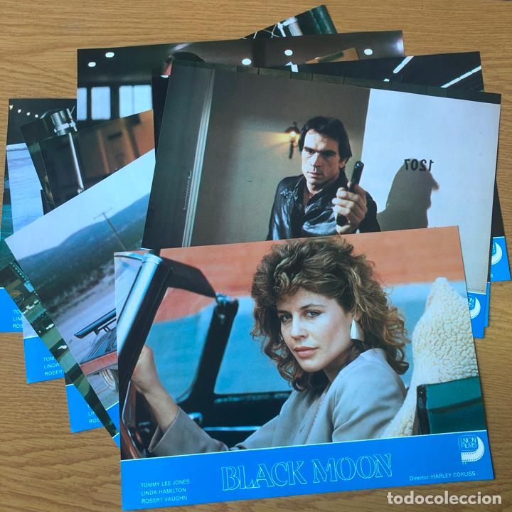 Cine: BLACK MOON - TOMMY LEE JONES, LINDA HAMILTON - SERIE COMPLETA FOTOCROMOS, LOBBY CARS